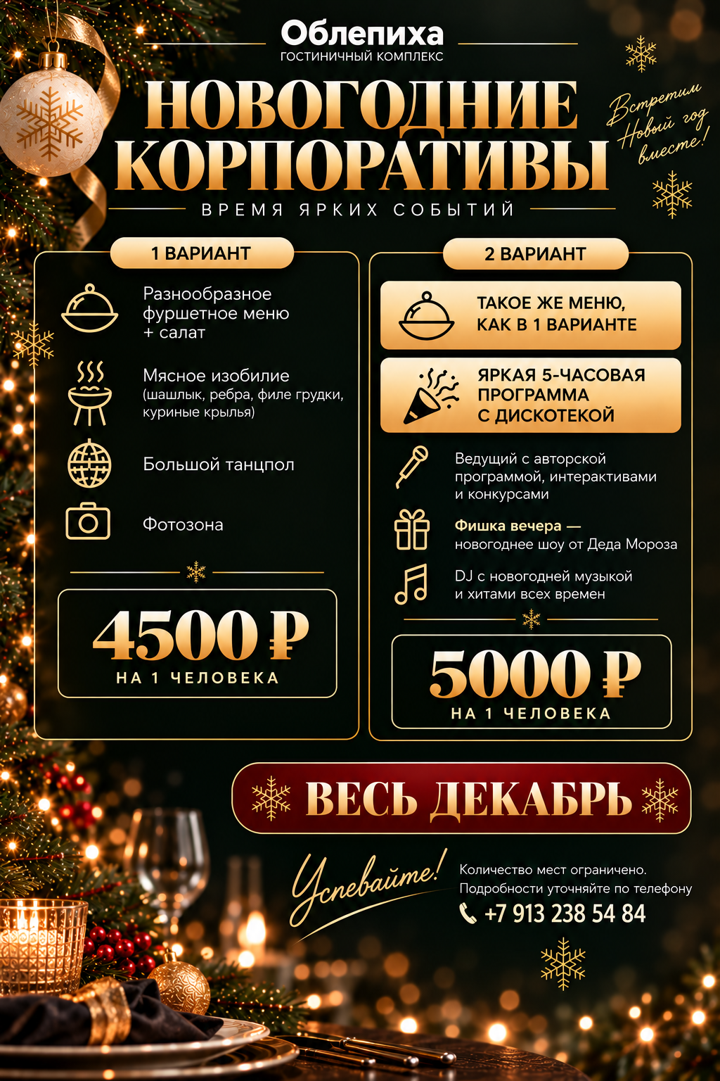 Новогодний корпоратив 2027 в "Облепихе"
